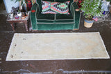 Vintage Turkish Faded Anatolian Runner Rug 3ftx8ft