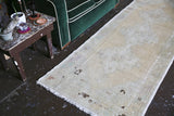 Vintage Turkish Faded Anatolian Runner Rug 3ftx8ft