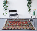 pile rug, Turkish rug, vintage rug, portland, rug shop, bright colors, wild shaman, area rug, red rug, mini rug, bold color, Portland, Oregon, rug store, rug shop, local shop, Turkish kilim, kilim rug, flat weave