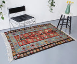 pile rug, Turkish rug, vintage rug, portland, rug shop, bright colors, wild shaman, area rug, red rug, mini rug, bold color, Portland, Oregon, rug store, rug shop, local shop, Turkish kilim, kilim rug, flat weave