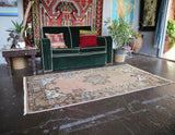 Vintage Faded Anatolian Rug 3.4ftx6.5ft