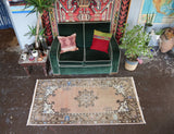 Vintage Faded Anatolian Rug 3.4ftx6.5ft