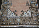 Vintage Faded Anatolian Rug 3.4ftx6.5ft