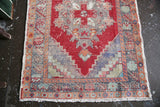 Vintage Turkish Faded Anatolian Runner Rug 3ftx9ft