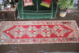 Vintage Turkish Faded Anatolian Runner Rug 3ftx9ft