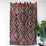 Vintage kilim rug in living room setting, bright colors, wild shaman, soft rug, bold color, Portland, Oregon, rug store, rug shop, local shop, vintage rug, modern kilim, warm colors