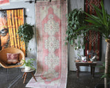 Vintage Turkish Faded Anatolian Runner Rug 3ftx9.6ft