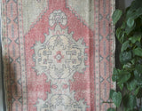 Vintage Turkish Faded Anatolian Runner Rug 3ftx9.6ft
