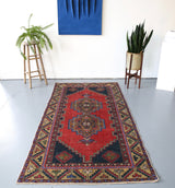 Vintage Anatolian Rug 3.10ftx7.4ft