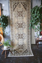 Vintage Turkish Faded Anatolian Runner Rug 3ftx8.10ft