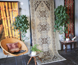 Vintage Turkish Faded Anatolian Runner Rug 3ftx8.10ft