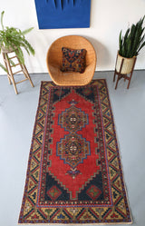 Vintage Anatolian Rug 3.10ftx7.4ft