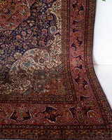 Vintage Turkish rug in a living room setting, pile rug, Turkish rug, vintage rug, portland, rug shop, bright colors, wild shaman, soft rug, bold color, Portland, Oregon, rug store, rug shop, local shop, antique rug