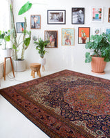 Vintage Turkish rug in a living room setting, pile rug, Turkish rug, vintage rug, portland, rug shop, bright colors, wild shaman, soft rug, bold color, Portland, Oregon, rug store, rug shop, local shop, antique rug