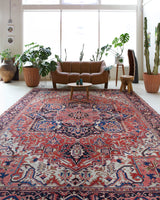 Vintage Persian rug in a living room setting, pile rug, Turkish rug, vintage rug, portland, rug shop, bright colors, wild shaman, soft rug, bold color, Portland, Oregon, rug store, rug shop, local shop, soft rug, pastel colors, faded colors, Persian rug, antique rug