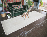Vintage Turkish Faded Anatolian Runner Rug 3.3ftx9.3ft