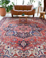 Vintage Persian rug in a living room setting, pile rug, Turkish rug, vintage rug, portland, rug shop, bright colors, wild shaman, soft rug, bold color, Portland, Oregon, rug store, rug shop, local shop, soft rug, pastel colors, faded colors, Persian rug, antique rug