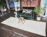 Vintage Turkish Faded Anatolian Runner Rug 3.3ftx9.3ft