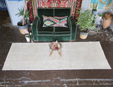 Vintage Turkish Faded Anatolian Runner Rug 3.3ftx9.3ft