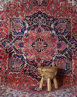 Vintage Persian rug in a living room setting, pile rug, Turkish rug, vintage rug, portland, rug shop, bright colors, wild shaman, soft rug, bold color, Portland, Oregon, rug store, rug shop, local shop, soft rug, pastel colors, faded colors, Persian rug, antique rug