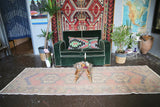 Vintage Turkish Faded Anatolian Runner Rug 3.2ftx9.6ft