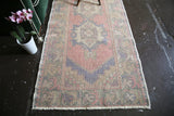 Vintage Turkish Faded Anatolian Runner Rug 3.2ftx9.6ft
