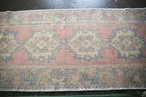 Vintage Turkish Faded Anatolian Runner Rug 3.2ftx9.6ft