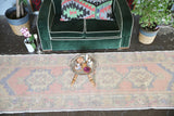 Vintage Turkish Faded Anatolian Runner Rug 3.2ftx9.6ft