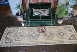 Vintage Turkish Faded Anatolian Runner Rug 3.2ftx10.8ft