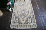 Vintage Turkish Faded Anatolian Runner Rug 3.2ftx10.8ft