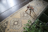 Vintage Turkish Faded Anatolian Runner Rug 3.2ftx10.8ft