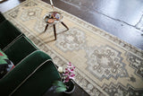 Vintage Turkish Faded Anatolian Runner Rug 3.2ftx10.8ft