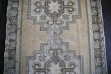 Vintage Turkish Faded Anatolian Runner Rug 3.2ftx10.8ft