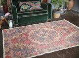 Vintage Faded Anatolian Turkish Rug 4.5ftx7.2ft