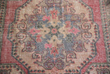 Vintage Faded Anatolian Turkish Rug 4.5ftx7.2ft