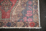 Vintage Faded Anatolian Turkish Rug 4.5ftx7.2ft
