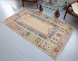 old rug, antique rug, earthy colors, faded colors, Turkish rug, vintage rug, flat weave, kilim rug, large area rug, square rug, Wild Shaman, Portland, Oregon, rug store, rug shop, local shop