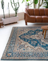 Vintage Turkish rug in a living room setting, pile rug, Turkish rug, vintage rug, portland, rug shop, bright colors, wild shaman, soft rug, bold color, Portland, Oregon, rug store, rug shop, local shop, antique rug