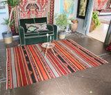 Vintage Sivas Kilim 5.7ftx7.9ft