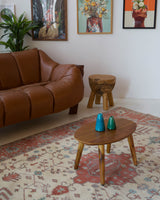 Vintage Turkish rug in living room setting, old rug, antique rug, pastel colors, faded colors, Turkish rug, vintage rug, soft rug, Portland, Oregon, rug store, rug shop, local shop