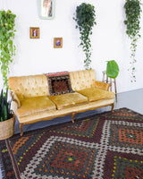 old rug, antique rug, earthy colors, faded colors, Turkish rug, vintage rug, flat weave, kilim rug, large area rug, square rug, Wild Shaman, Portland, Oregon, rug store, rug shop, local shop