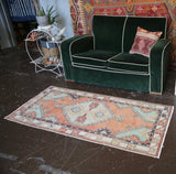 Old Faded Turkish Anatolian Rug 2.6ftx5.4ft