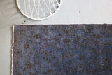 Vintage Overdyed Rug in Navy/Gray 10ftx10.6ft