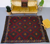 black, red, old rug, vintage kilim, flat weave, antique, oushak, portland rug shop, rug store, wild shaman