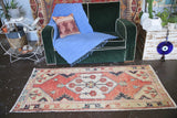 Vintage Faded Turkish Anatolian Rug 2.8ftx5.8ft