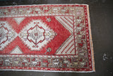 Old Turkish Faded Anatolian Runner Rug 2.11ftx9.9ft