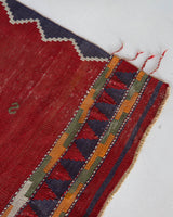 Vintage kilim rug in room decor setting, old rug, antique rug, pastel colors, faded colors, Turkish rug, vintage rug, soft rug, Portland, Oregon, rug store, rug shop, local shop, bold colors, bright colors, faded colors