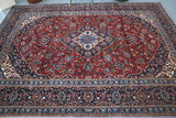 Old Persian Kashan Rug 5.6ftx7.6ft