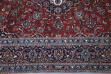Old Persian Kashan Rug 5.6ftx7.6ft