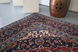 Old Persian Kashan Rug 5.6ftx7.6ft
